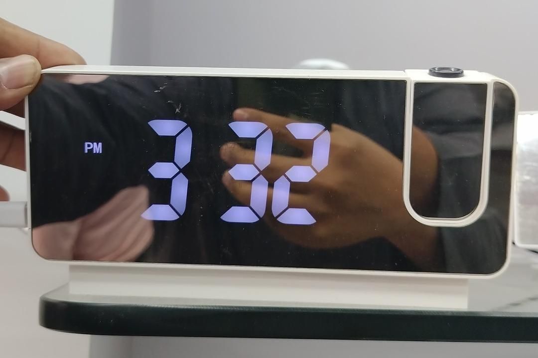 180� Projector Clock for Bedroom Digital Alarm Clock W/ Temperature Display